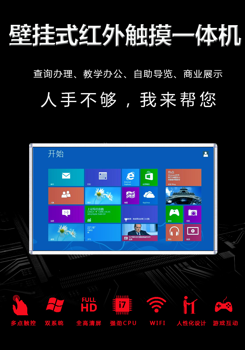 壁挂红外触摸一体机(图2)